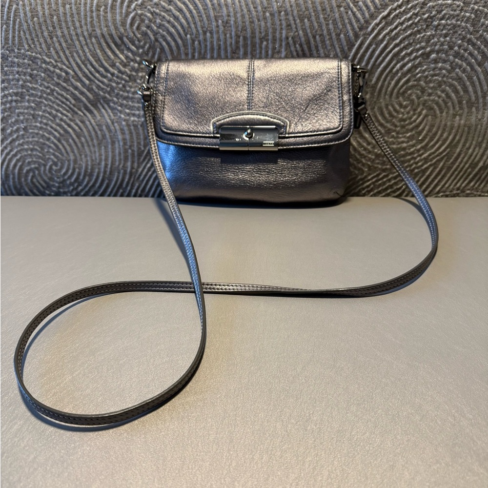 Coach Metallic Silver Crossbody Bag